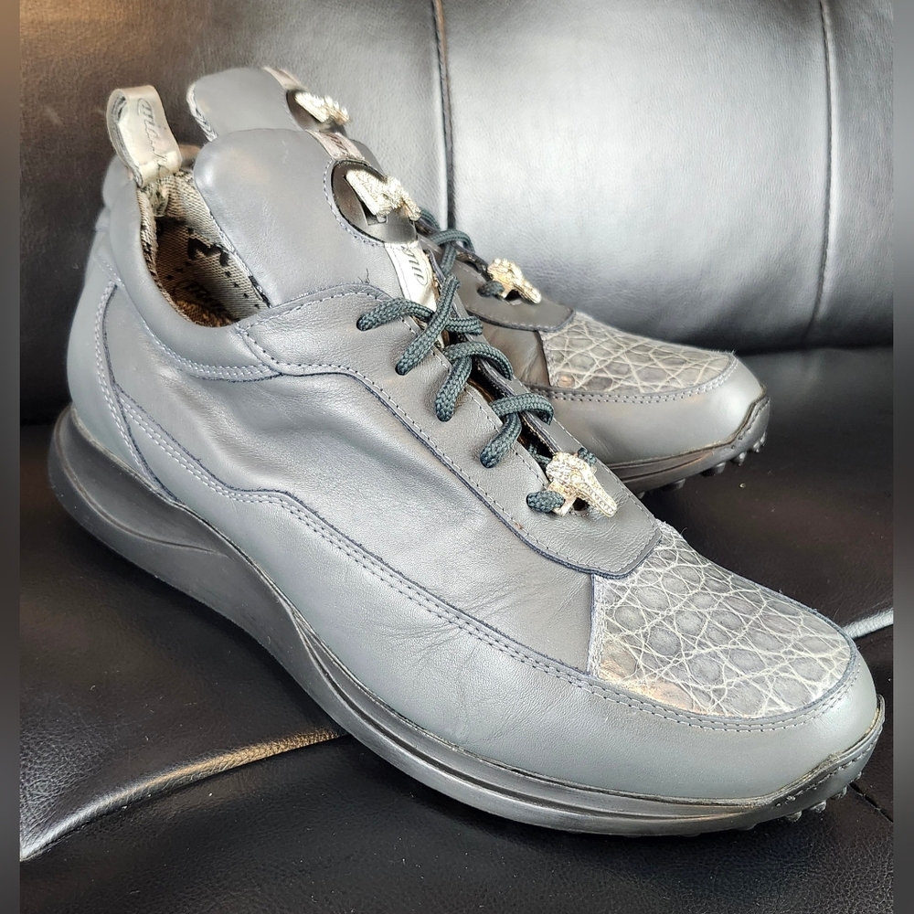 Mauri Alligator🐊Gray Leather Shoes Sz10